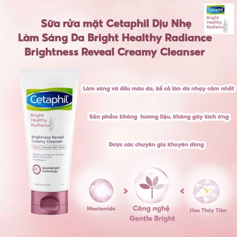 Sữa Rửa Mặt Làm Sáng Da Cetaphil Bright Healthy Radiance Creamy Cleanser 100g