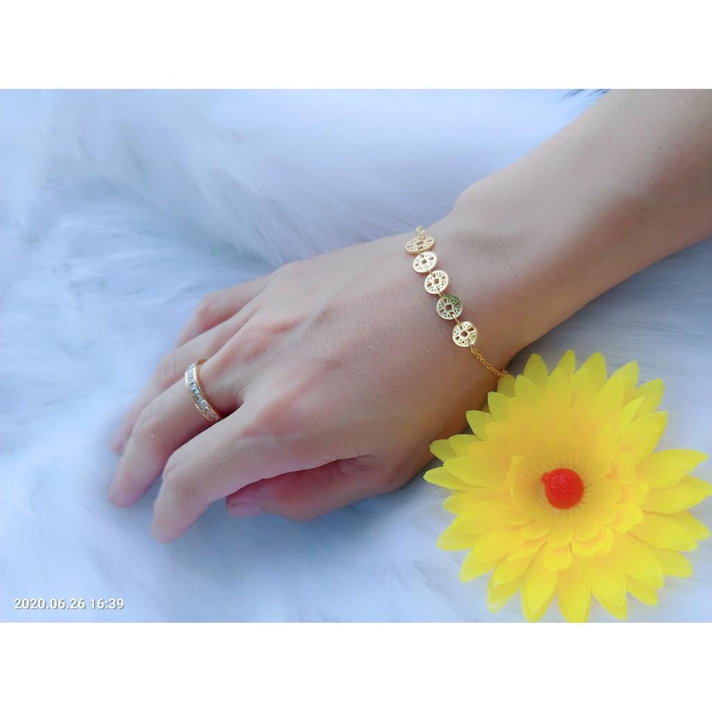 Lắc Tay Nữ Kim Tiền Titanium Cao Cấp-Dùng lâu dài không đen