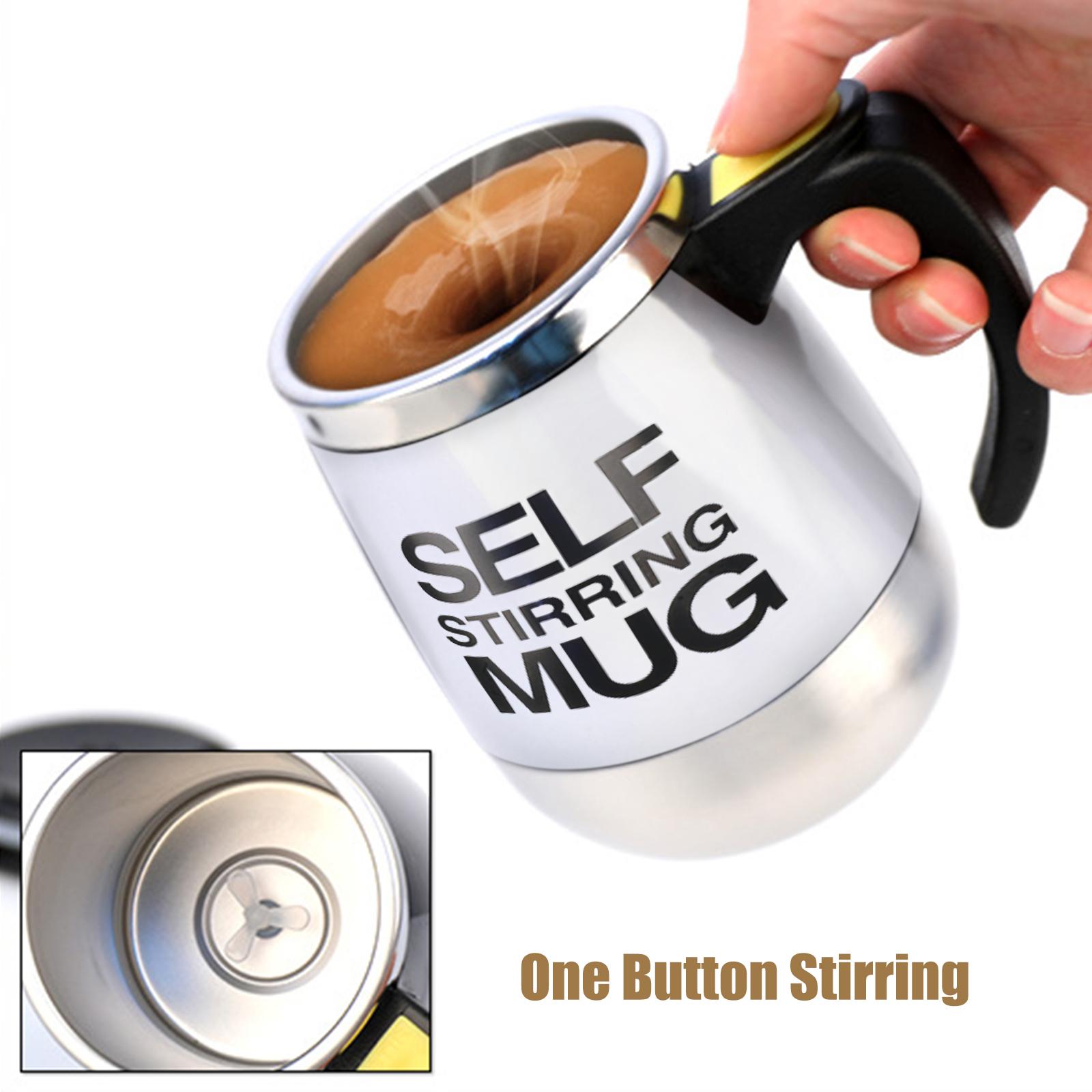 400mL Self Stirring Mug with Lid Automatic Stirring Coffee Cup Electric Stainless Steel Self Mixing Coffee Cup