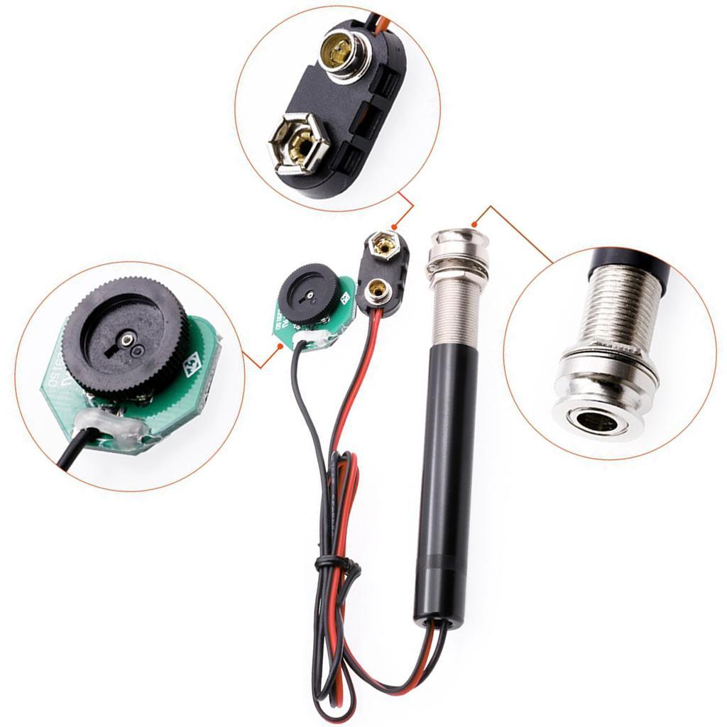 1 Set of Active Volume Preamp Piezo Pickup for Acoustic Guitar