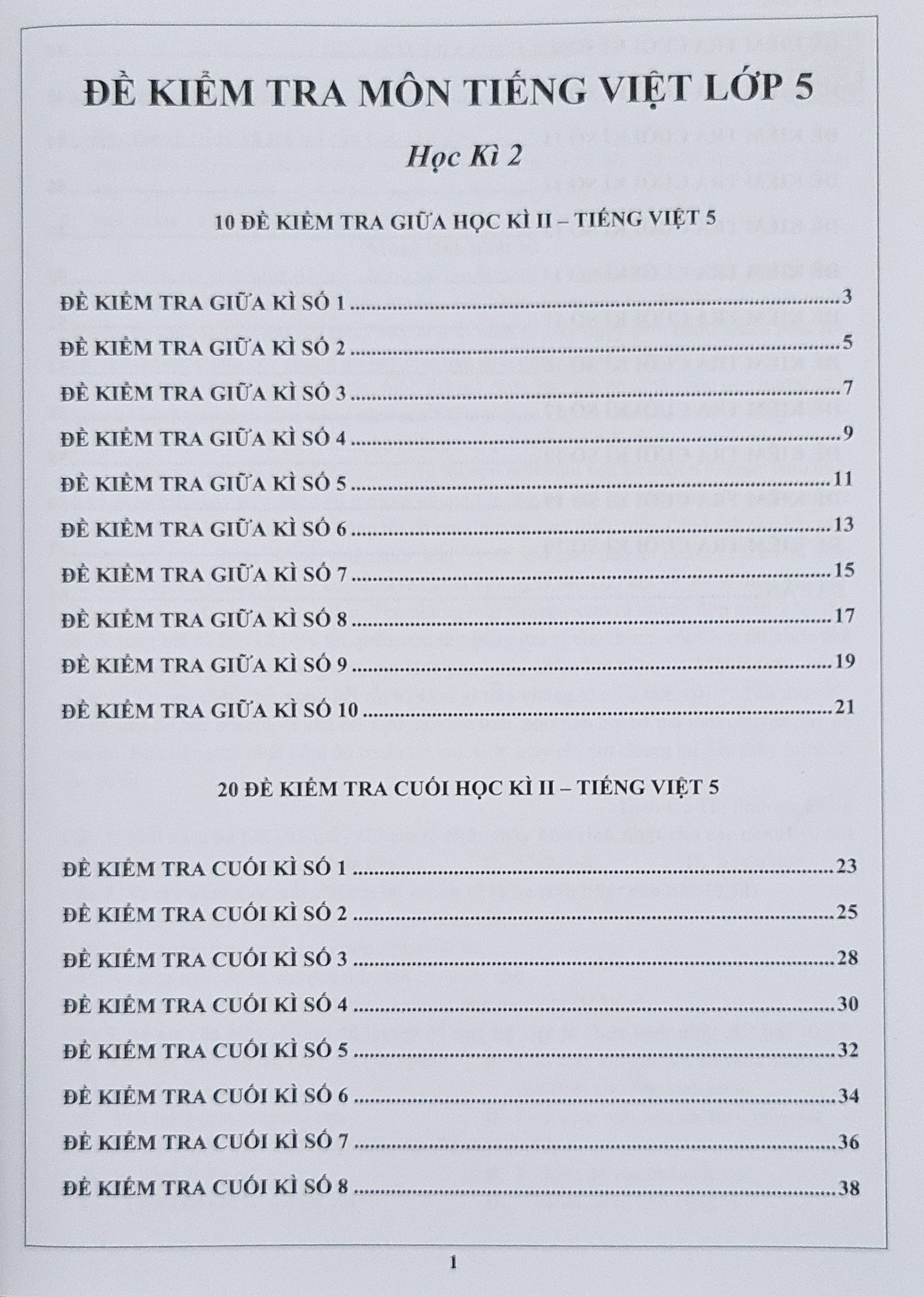 Sách - Đề kiểm tra Tiếng Việt 5 học kì II