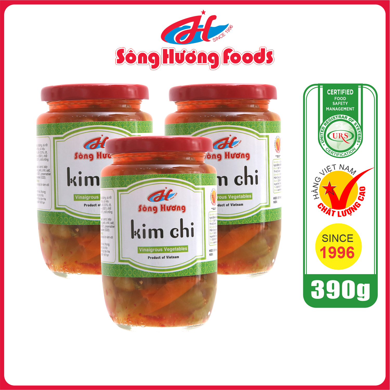 3 Hũ Kim Chi Cải Thảo Sông Hương Foods Hũ 390g