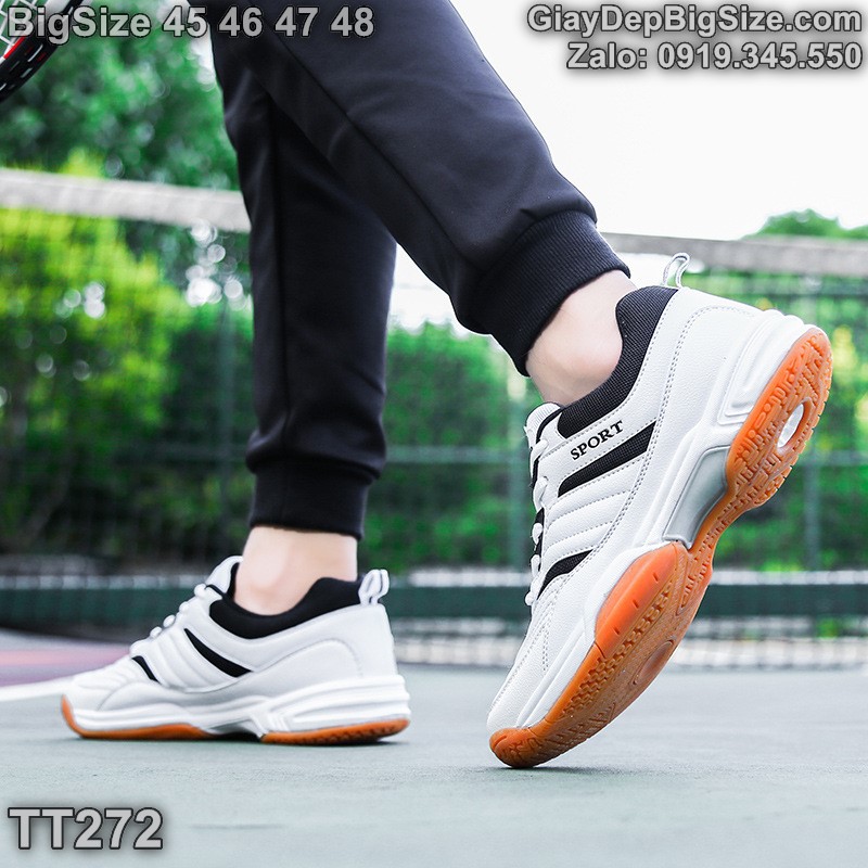 Giày chơi cầu lông tennis cỡ lớn 45 46 47 48 cho nam cao to chân ú bè. Big size badminton shoes for wide feet