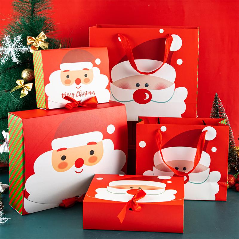 StoBag 5 Chiếc/10 Cái Ông Già Noel Giáng Sinh Tặng Năm Mới Đảng Kẹo Chocolate Cookie Bao Bì Túi Xanh/Đỏ Trẻ Em DIY Ủng Hộ