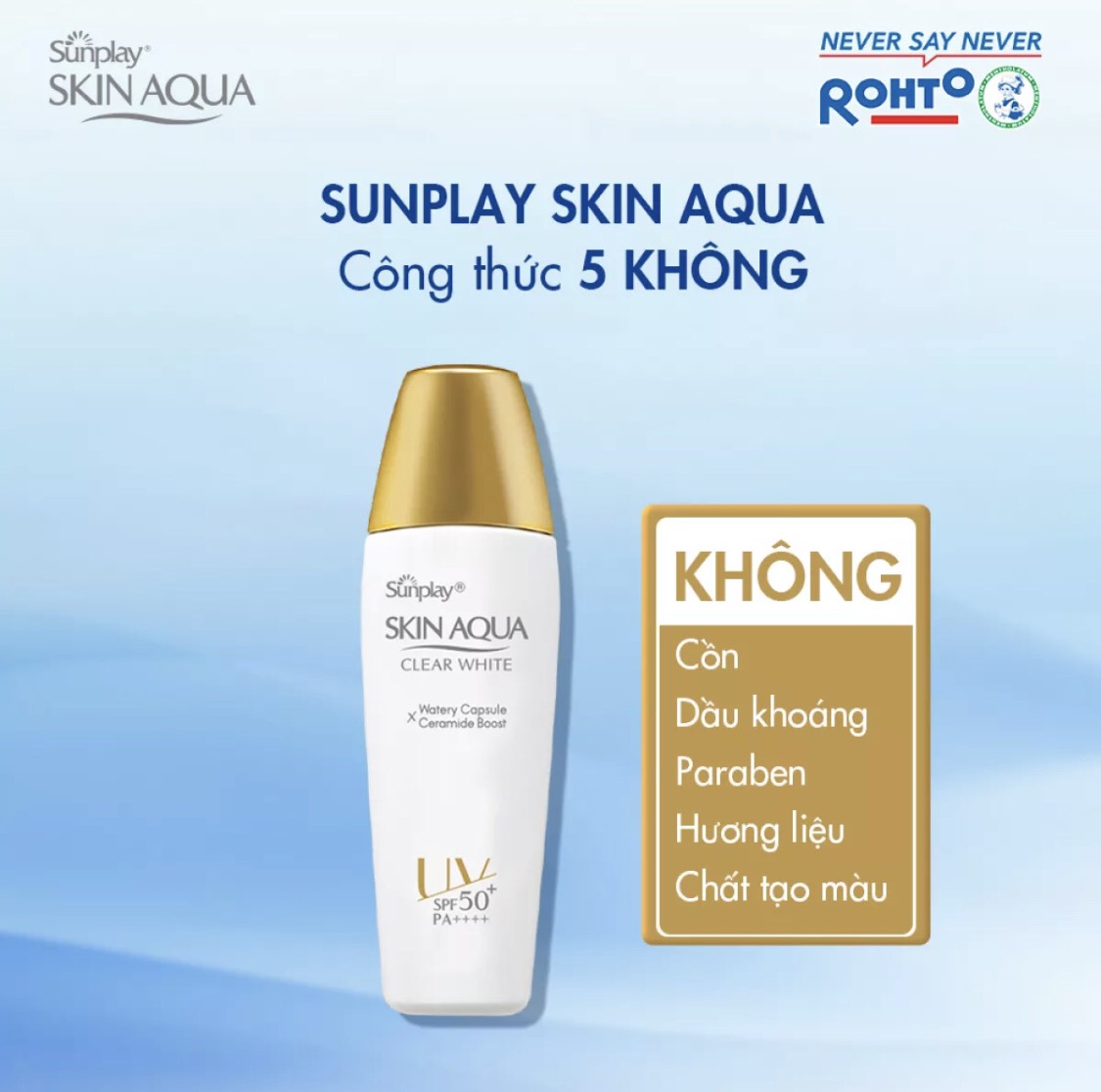 Sữa Chống Nắng Hằng Ngày Dưỡng Trắng Sunplay Skin Aqua Clear White SPF 50+, PA++++ (25g)