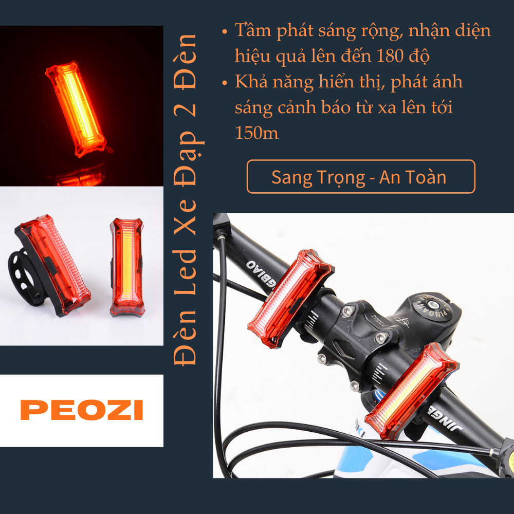 Đèn Hậu Xe Đạp Thể Thao HYD186 | Pin Polymer Sạc USB Chống Nước | Phụ Kiện Đèn Led Siêu Sáng Đa Chức Năng