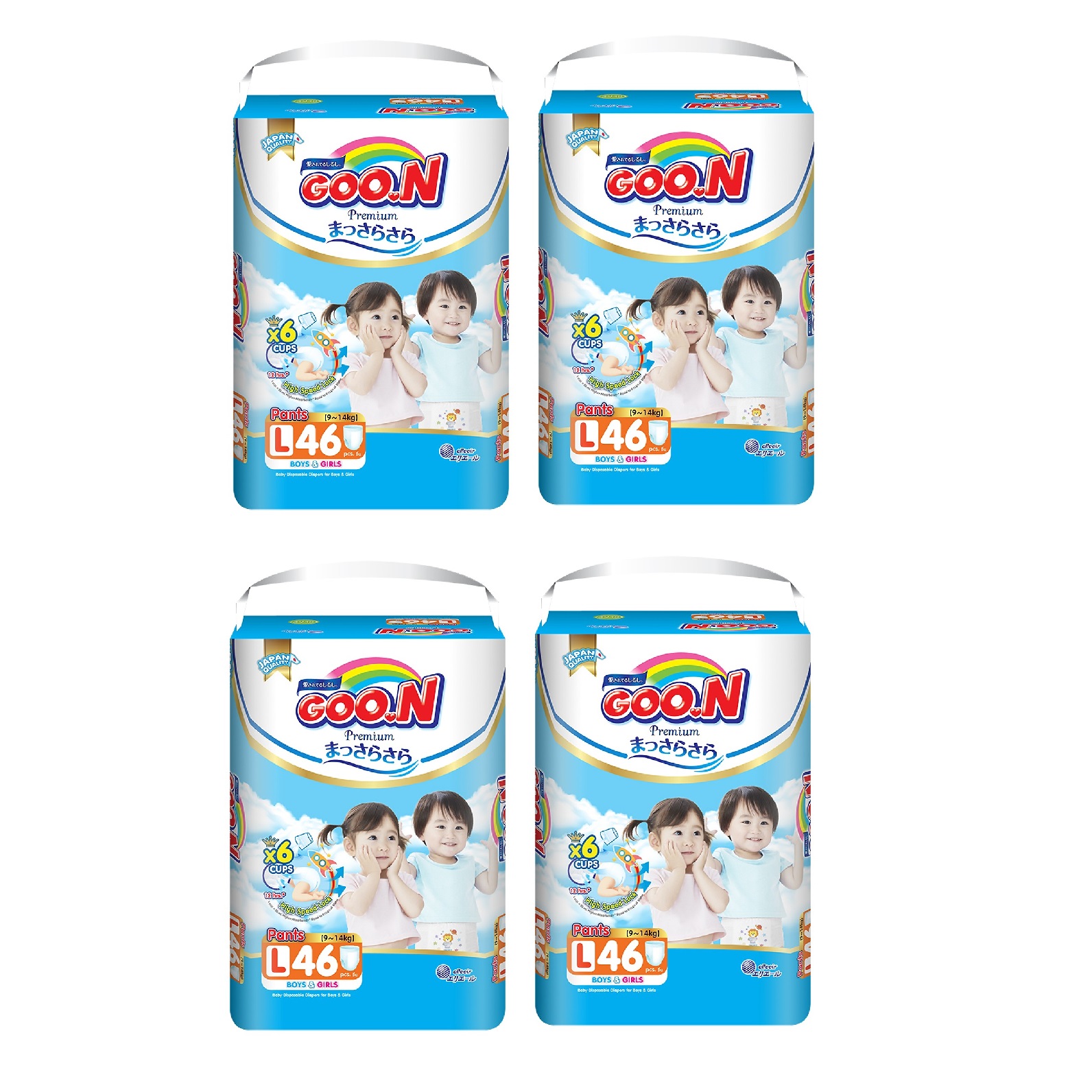 Combo 4 Gói Tã Quần Goo.n Premium L46 (9-14kg)
