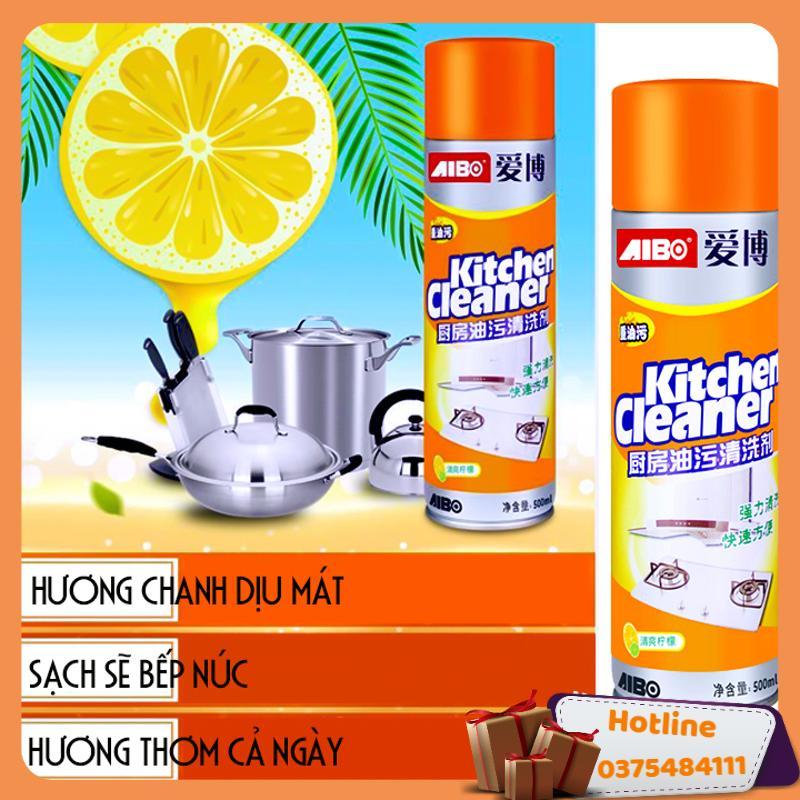 Combo 2 Chai Xịt Tẩy Rửa Đa Năng Kitchen Cleaner 500Ml Tặng Kèm Miếng Bọt Biển Cọ Rửa Đa Năng - Hàng Loại 1