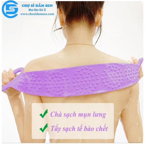 DÂY CHÀ LƯNG SILICONE TẨY TẾ BÀO CHẾT GIÚP LƯU THÔNG MÁU, DÂY TẮM CHÀ LƯNG 2 MẶT SILICONE ĐÀI LOAN