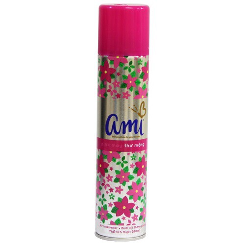Xịt Phòng Ami Pink May - Thơ Mộng 280ml, xịt thơm phòng nén khí hương thơm cho mọi không gian tiện lợi nhanh chóng