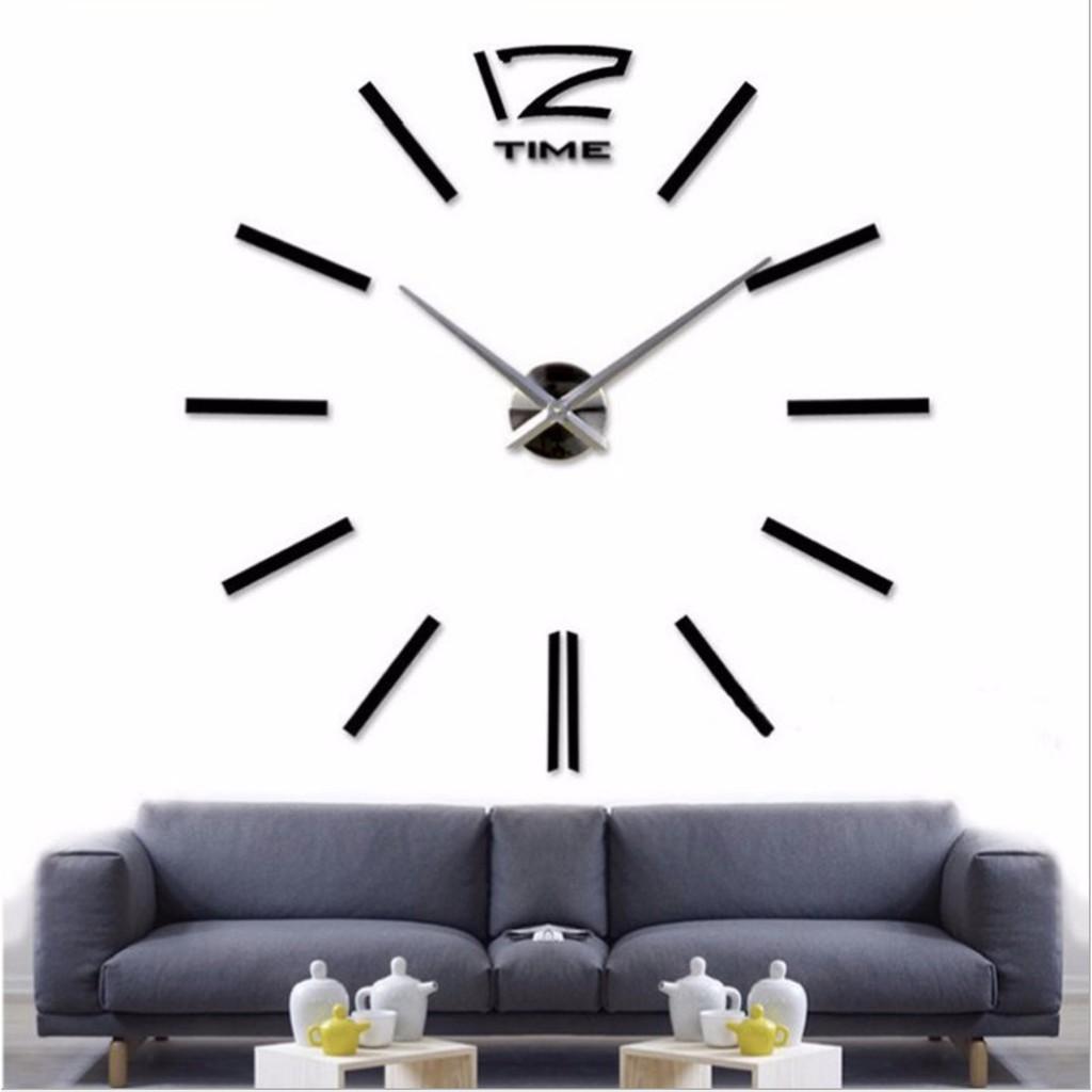 Đồng Hồ dán tường trang trí nhà cửa DIY Mirror Clock 12 Phong cách European