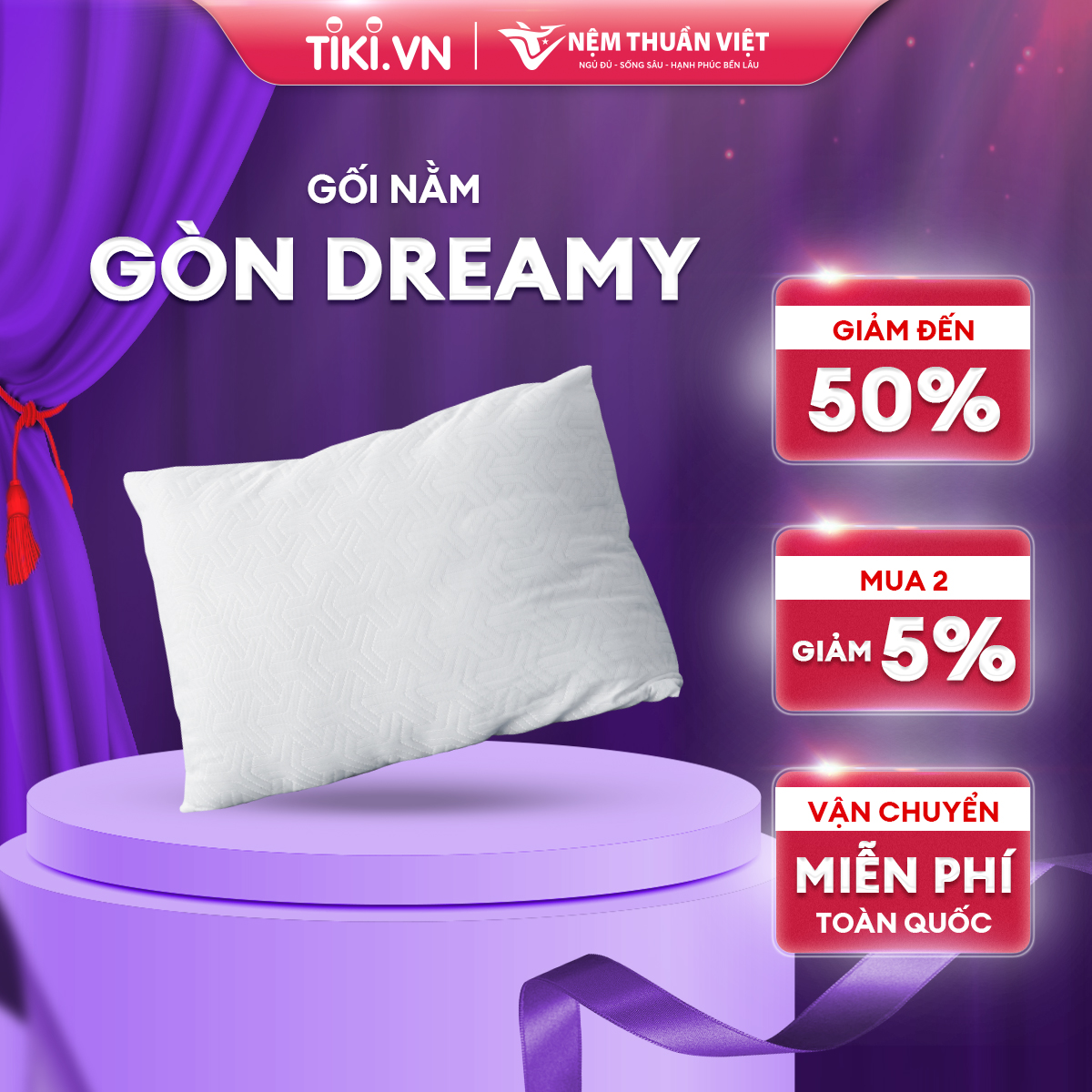 Gối Nằm Gòn Dreamy Thuần Việt