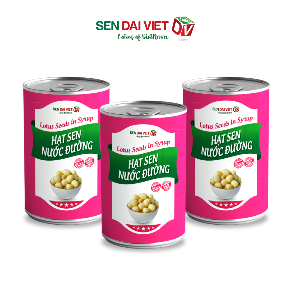 [3 Lon] Sản Phẩm Mới- Hạt sen nước đường- Bao Bì Mới, Ngon Hơn, Giá Rẻ Hơn- Sen Đại Việt- 460g