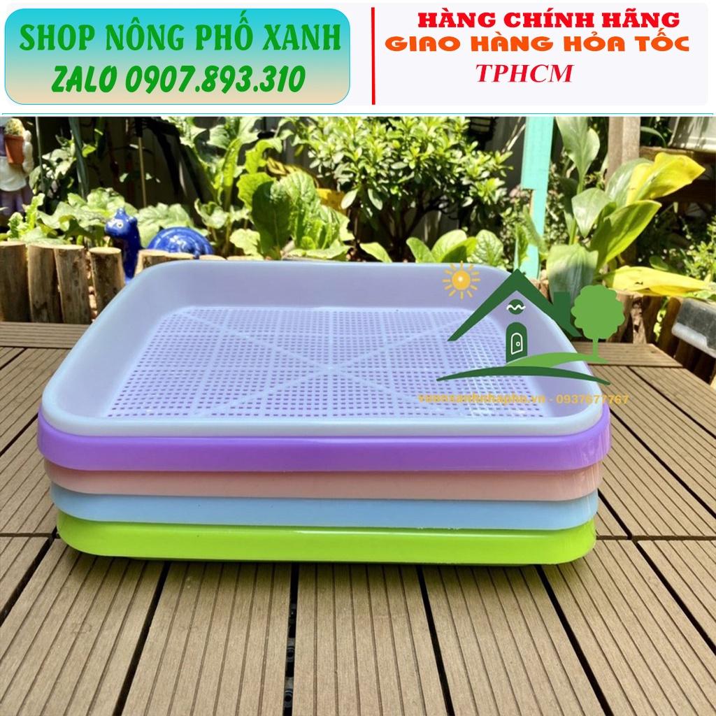 Bộ khay nhựa PP nguyên sinh trồng rau mầm, cỏ lúa mì có 4 màu lựa chọn