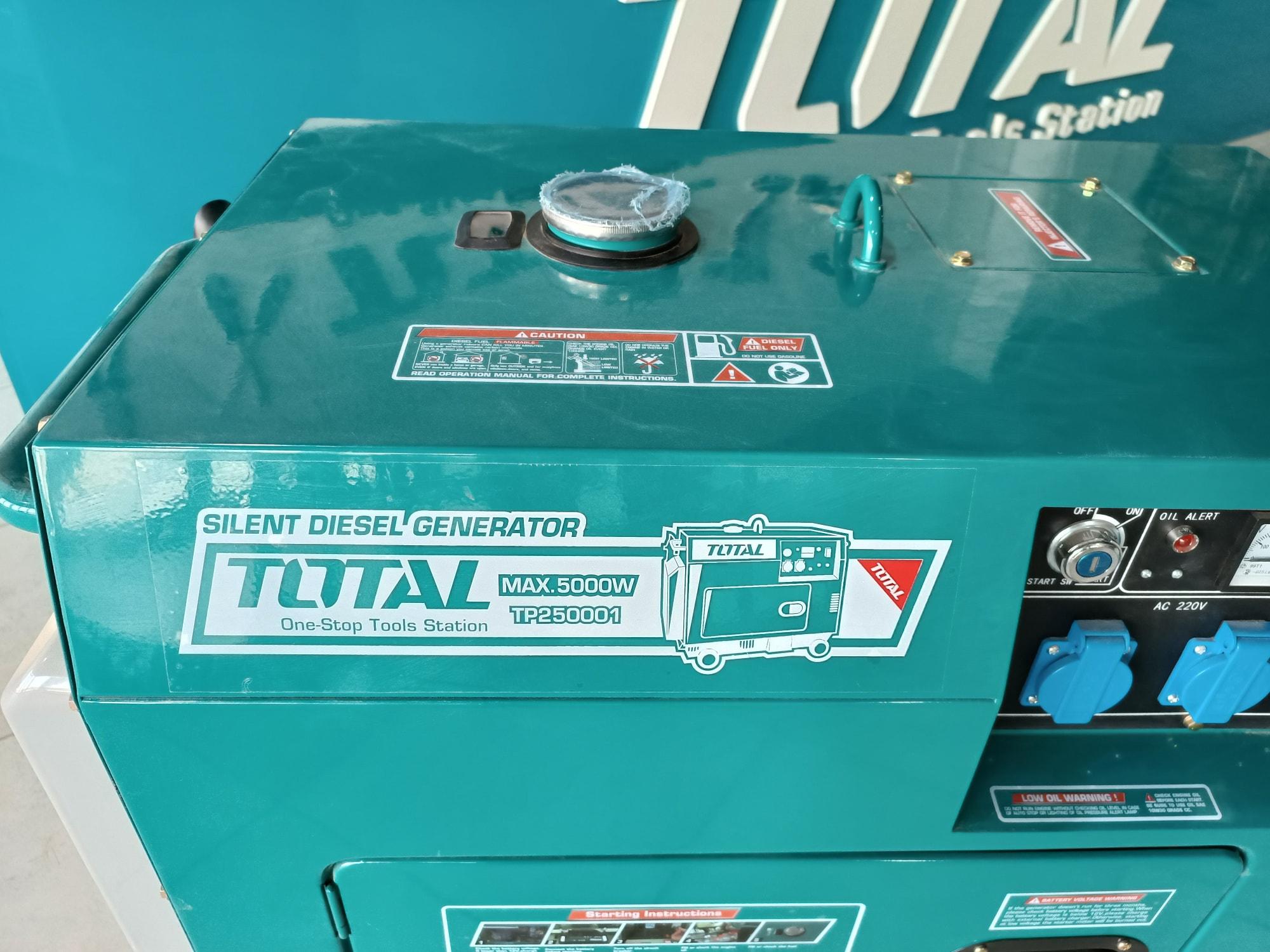 MÁY PHÁT ĐIỆN DẦU 5KW 1 PHA TOTAL TP250001 - CHỒNG ỒN - HÀNG CHÍNH HÃNG