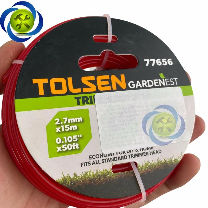 Dây cắt cỏ Tolsen 77656 kích thước 2,7mm x 15mét màu đỏ
