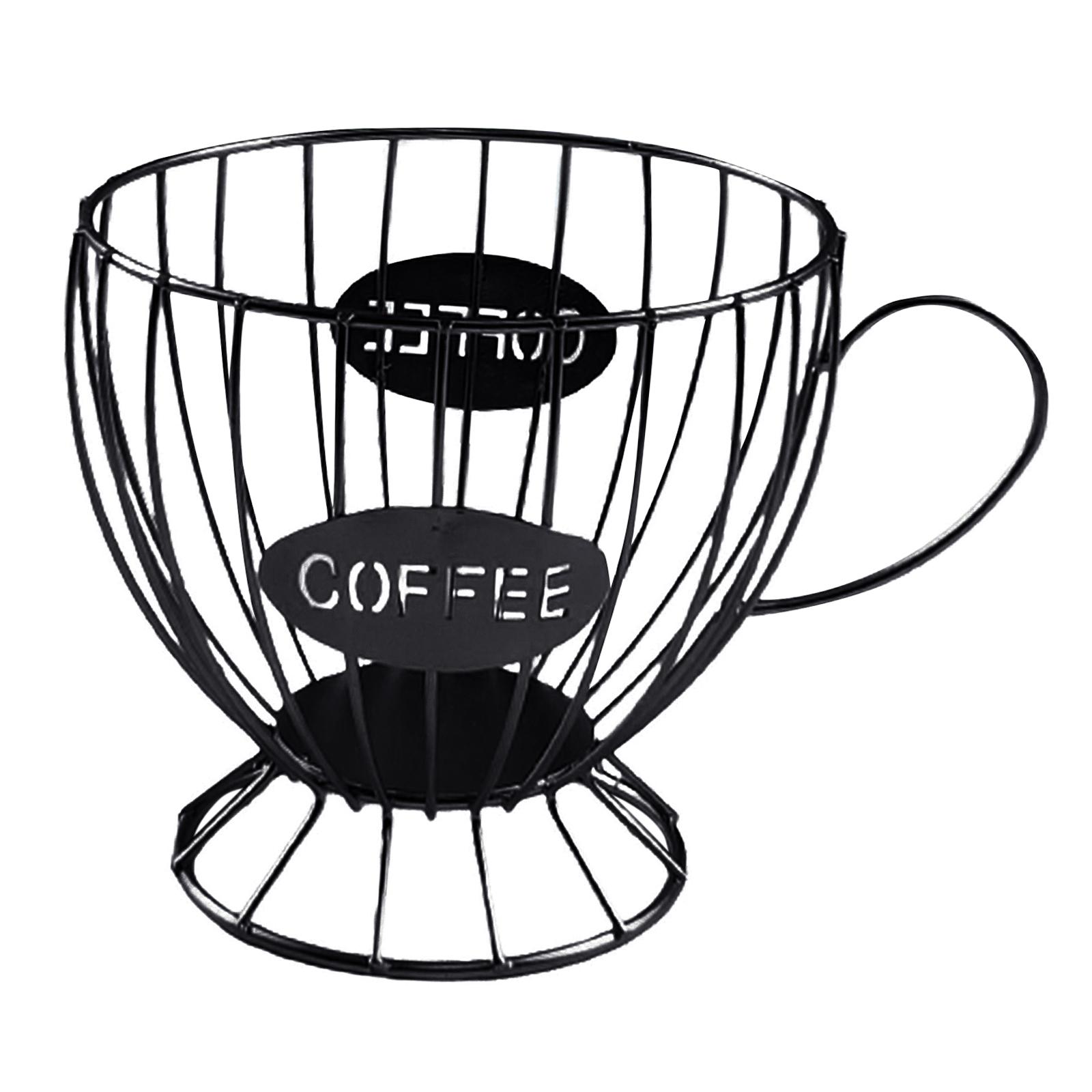 2x Kitchen Basket Organizer with Holder for Large Capacity Coffee Capsules