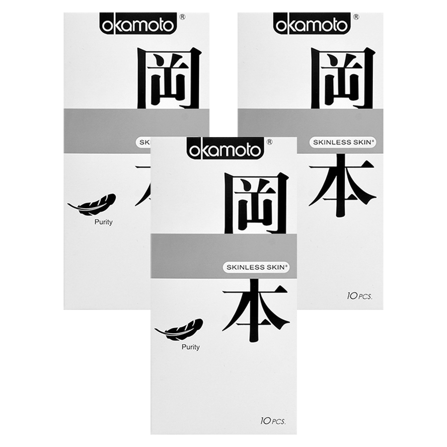 Bộ 3 Hộp Bao Cao Su Siêu Mỏng Okamoto Purity