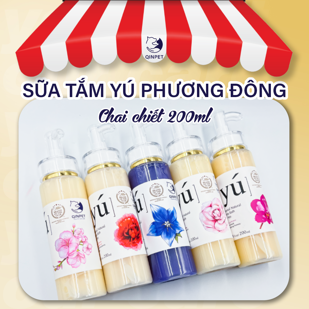 Sữa tắm Yu Cao cấp Phương Đông | Sữa tắm dành cho chó mèo | Chai chiết 200ml