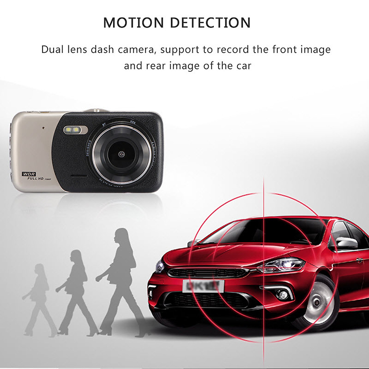 Camera Hành Trình Cho Ô Tô Có Hỗ Trợ Tiếng Việt Góc Rộng 170 Độ Full HD1080 Màn Hình IPS 4 Inch Kèm Camera Lùi 4 Đèn Led - AnZ