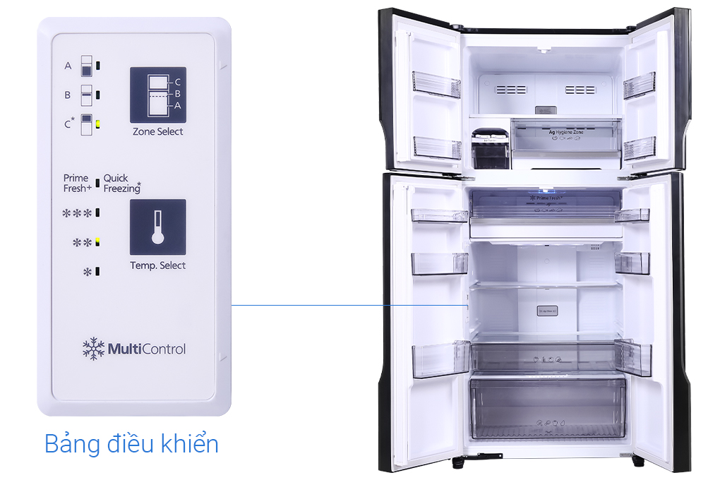 Tủ lạnh Panasonic Inverter 550 lít NR-DZ601VGKV - Ngăn đông mềm siêu tốc - Hàng chính hãng
