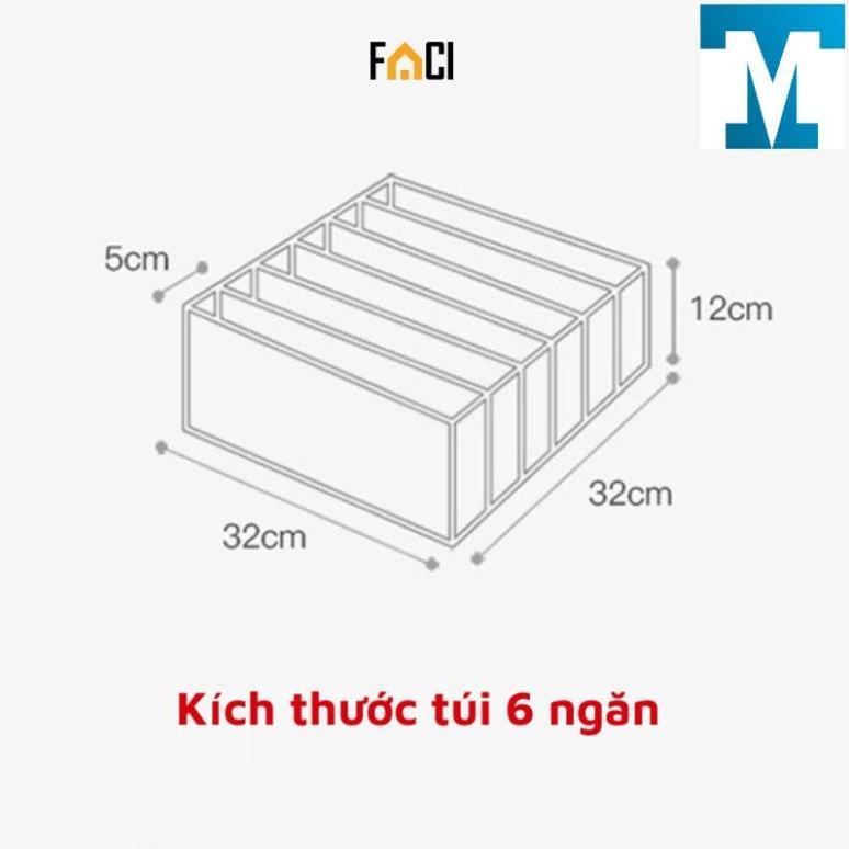 Túi vải đựng quần áo 7 ngăn size to túi đựng quần Jean Khay vải lưới đựng đồ sắp xếp tủ quần áo tiện lợi