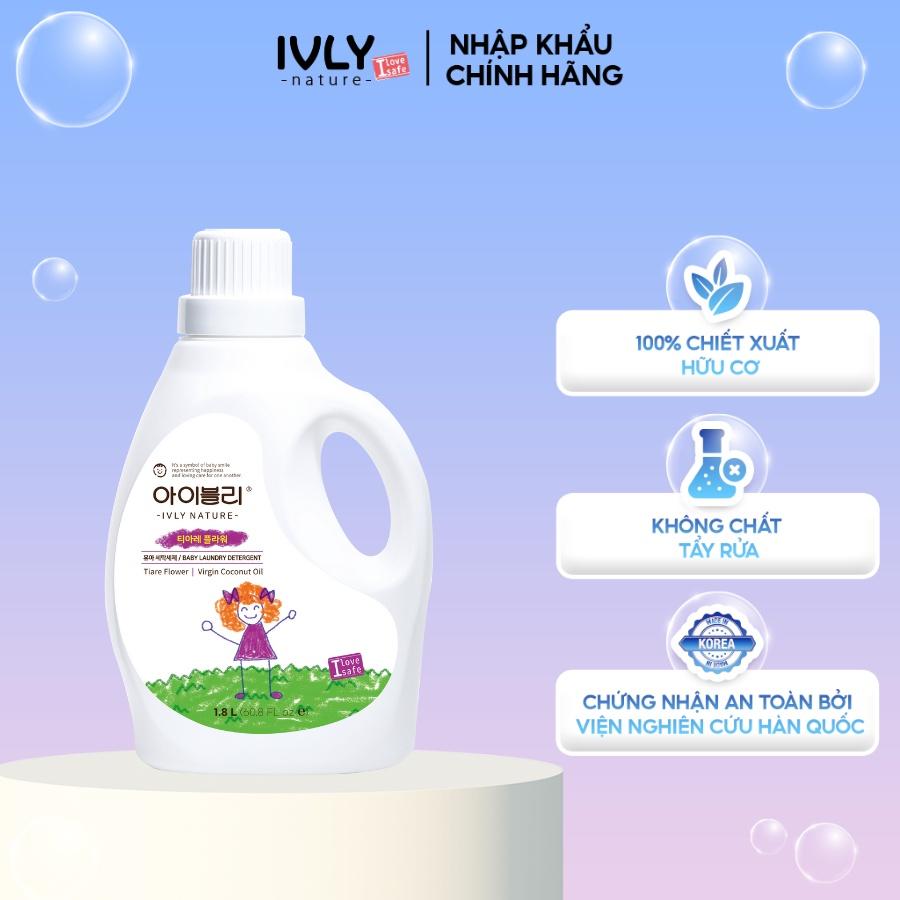 Nước giặt quần áo IVLY NATURE hương hoa Tiare dung tích 1800ml nhập khẩu Hàn Quốc ivly005