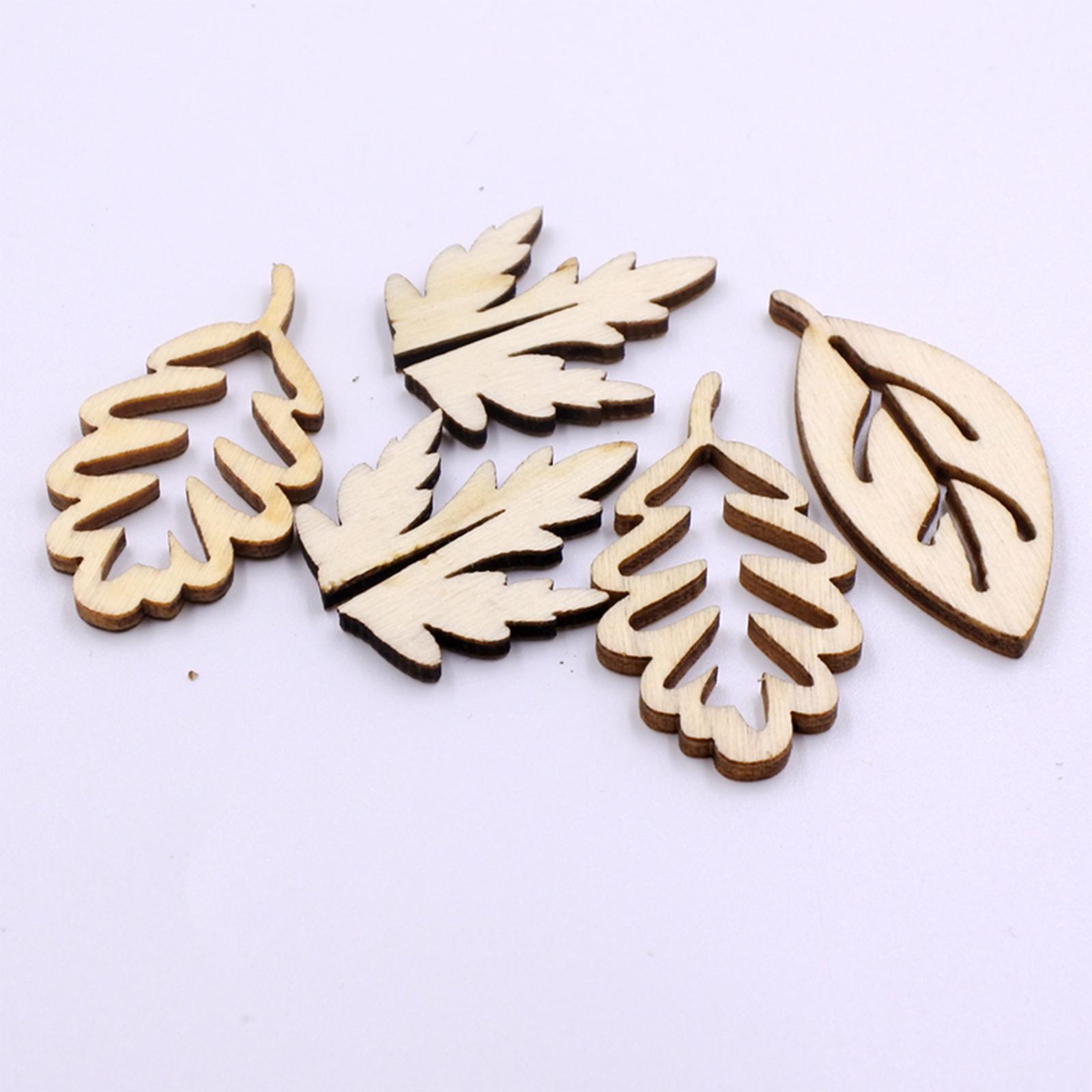 50 Pieces Unfinished   Slices Wooden Home Wedding Ornaments Discs