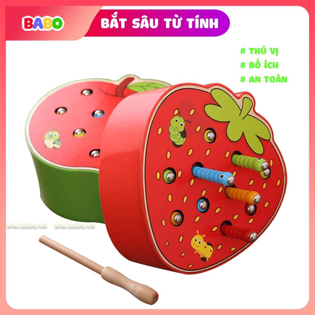 Đồ Chơi Bắt Sâu Nam Châm Hình Trái Cây Babo Cho Bé từ 1-4 tuổi