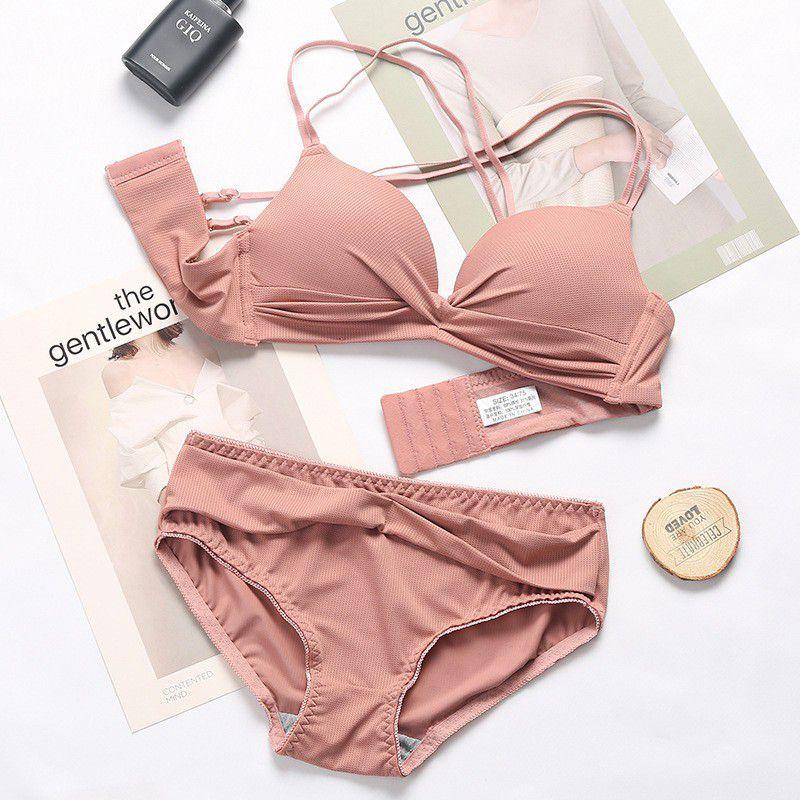 Áo ngực xoắn nơ,không gọng, đệm dày, nâng ngực