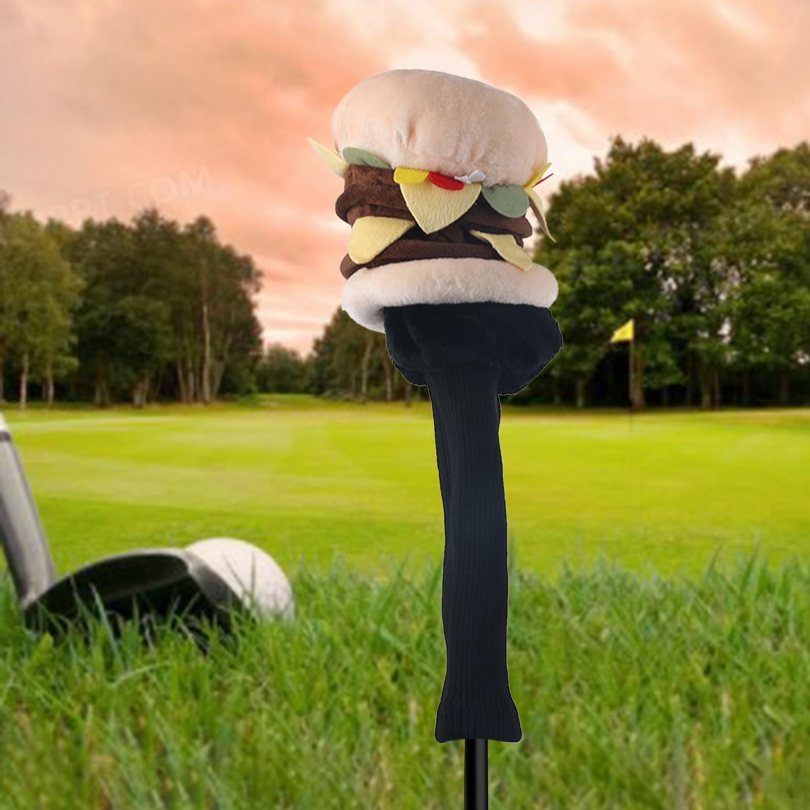 Plush Hamburger Shaped Golf Headcover Club Driver Cover Protectation Golfer