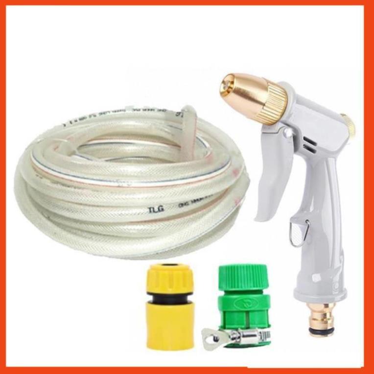 Bộ dây vòi xịt nước rửa xe, tưới cây tăng áp 3 lần, loại 7-10m  206846
