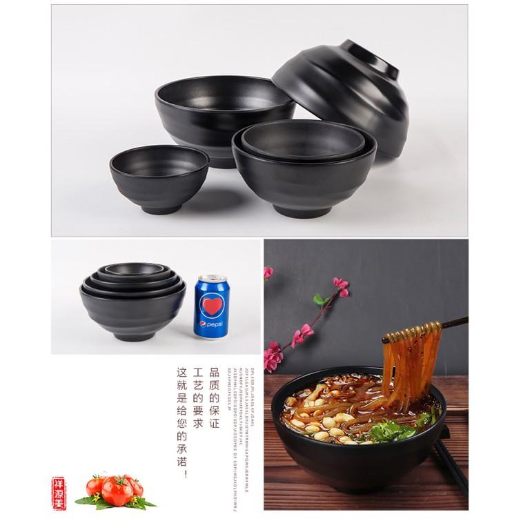 Bát cơm đen LBW045S | Bát con melamine đen nhám