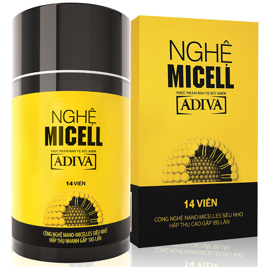 Thực Phẩm Bảo Vệ Sức Khỏe Nghệ Micell Adiva (720mg x 14 Viên / Hộp)