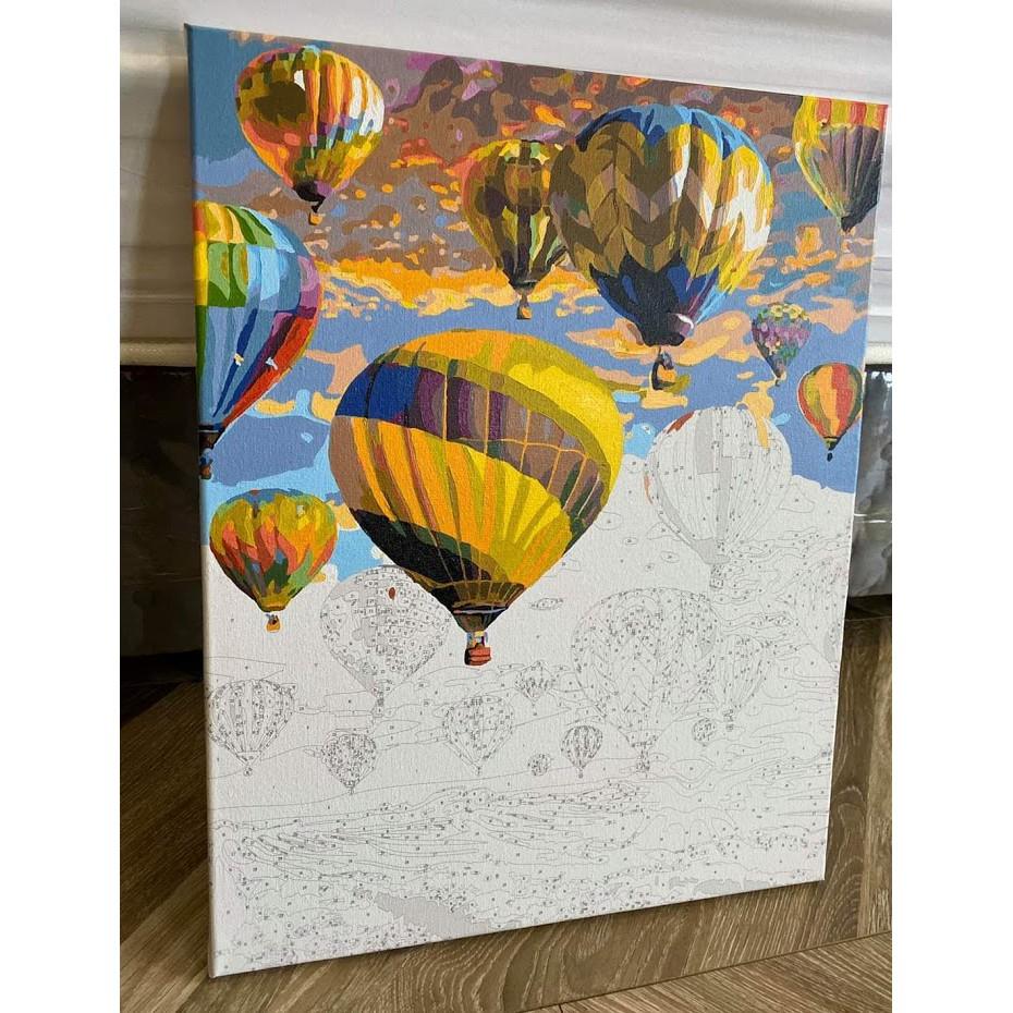 (Loại Khung dày 2.5cm) Tranh sơn dầu số hóa DV4396 Chim và Hoa size 40x50cm đầy đủ phụ kiện, sơn bóng