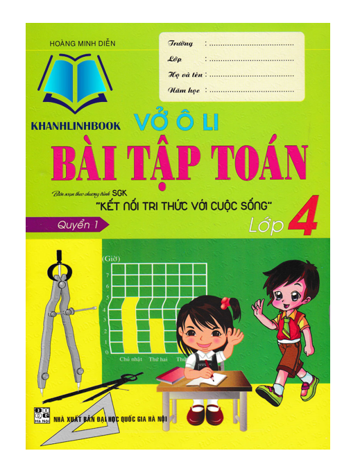 Sách - Combo Vở Ô Li Bài Tập Toán Lớp 4 Quyển 1 + 2