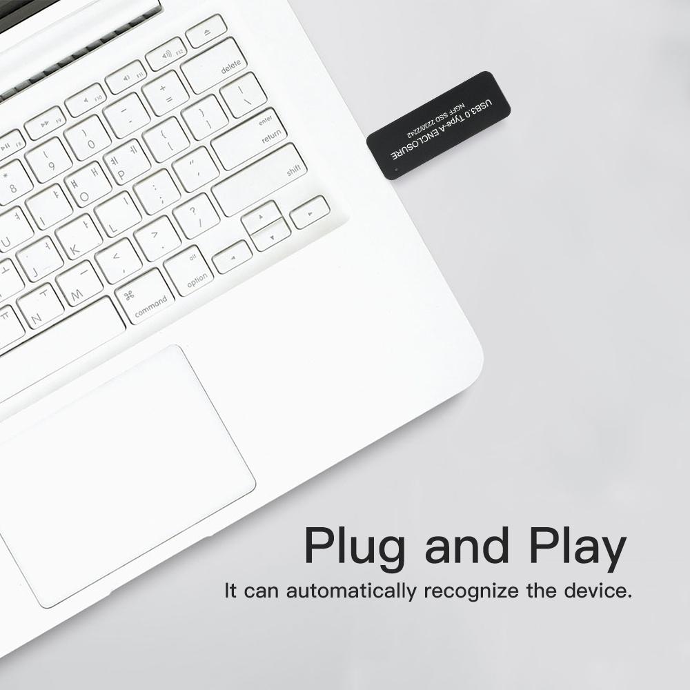 Ổ cứng di động có thể thu vào NGFF / M.2 SSD sang USB 3.0 Loại-A 72mm