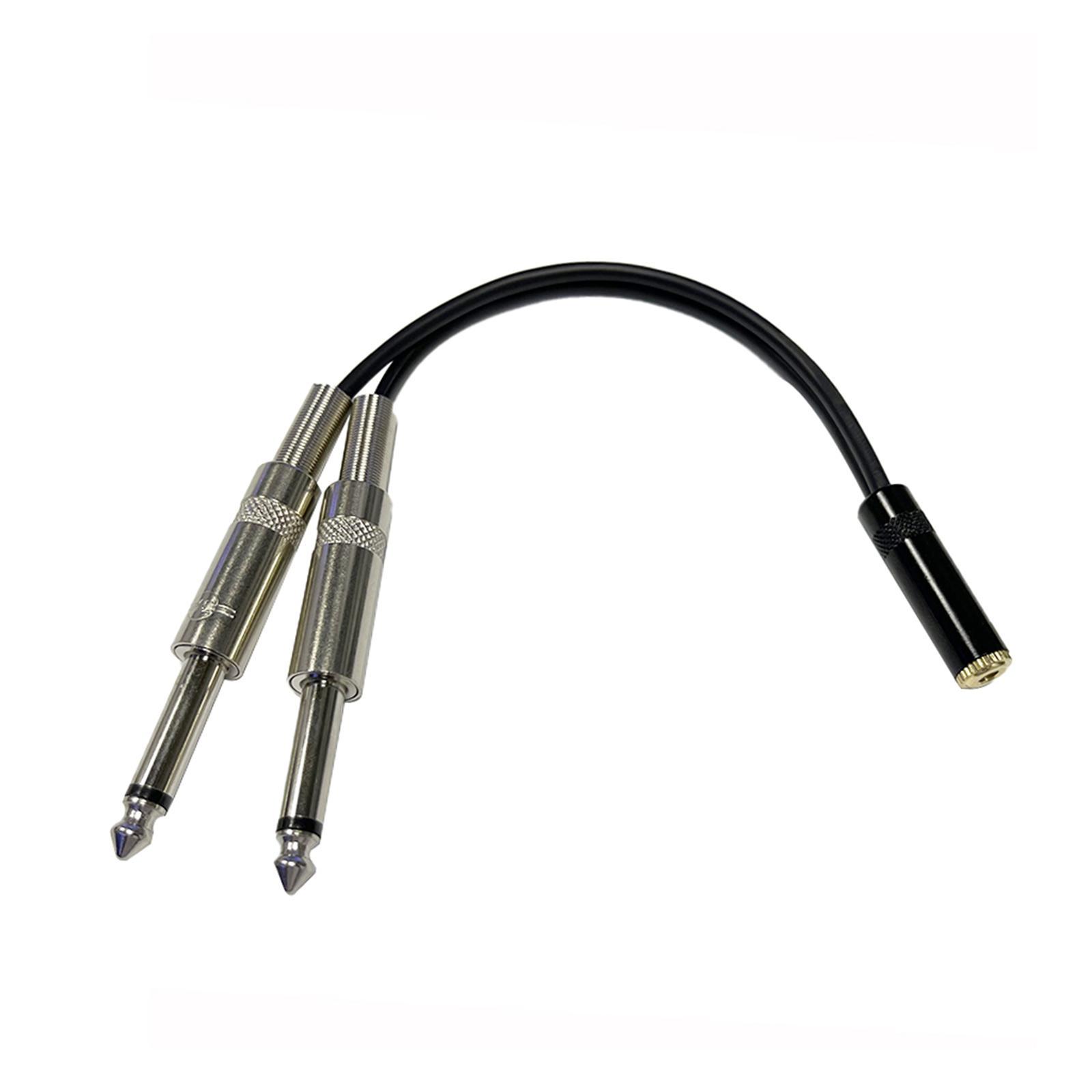 3.5mm 1/8" Female to 2 x 6.35mm 1/4" Male Cable Copper Shell for Headphones