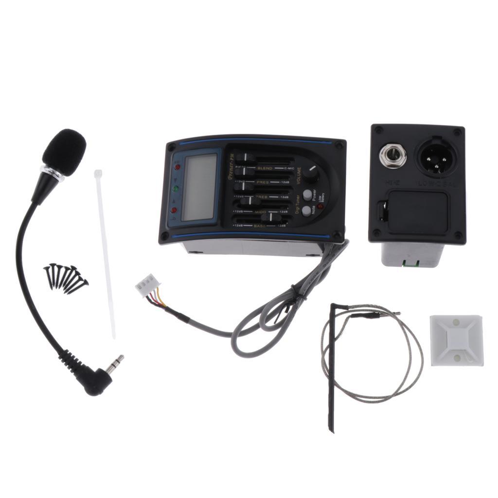 Band Folk Guitar Preamp LCD Set Piezo Pickup .