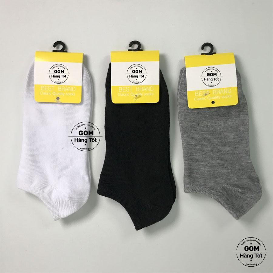 Sỉ set 30 đôi Vớ trơn Nam Nữ CỔ NGẮN