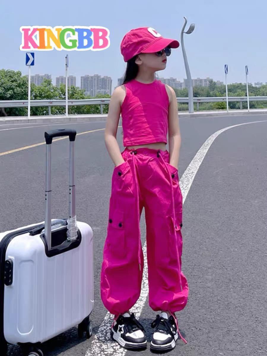 Quần dài túi hộp cho bé gái phối đồ đi chơi phong cách size 13-40kg chất kaki mềm mại