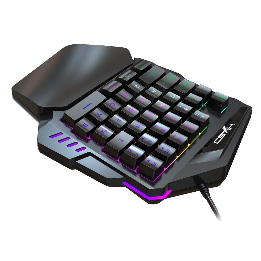 Phép Màu Sáng 7 Màu LED Backlit 35 Phím Đơn Tay Bàn Phím Chơi Game LOL CS GO PUBG