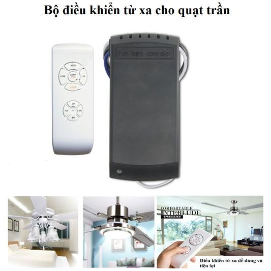 Điều Khiển Từ Xa Cho Quạt Trần Đèn Cao Cấp - Bộ Mạch kèm tay Điều Khiển Quạt trần