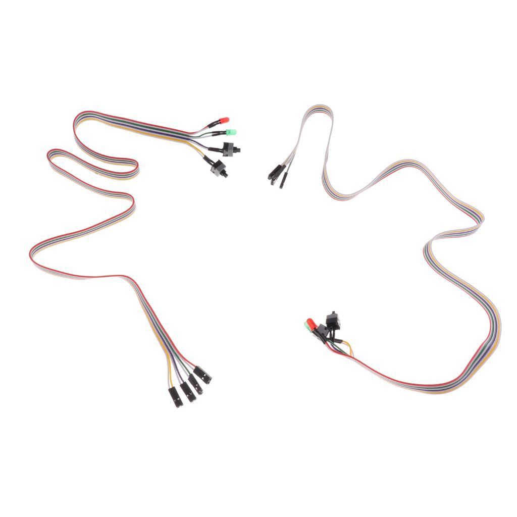 2x Power Supply Cord Replacement Reset LED Wire Kit for ATX Case Front Bezel