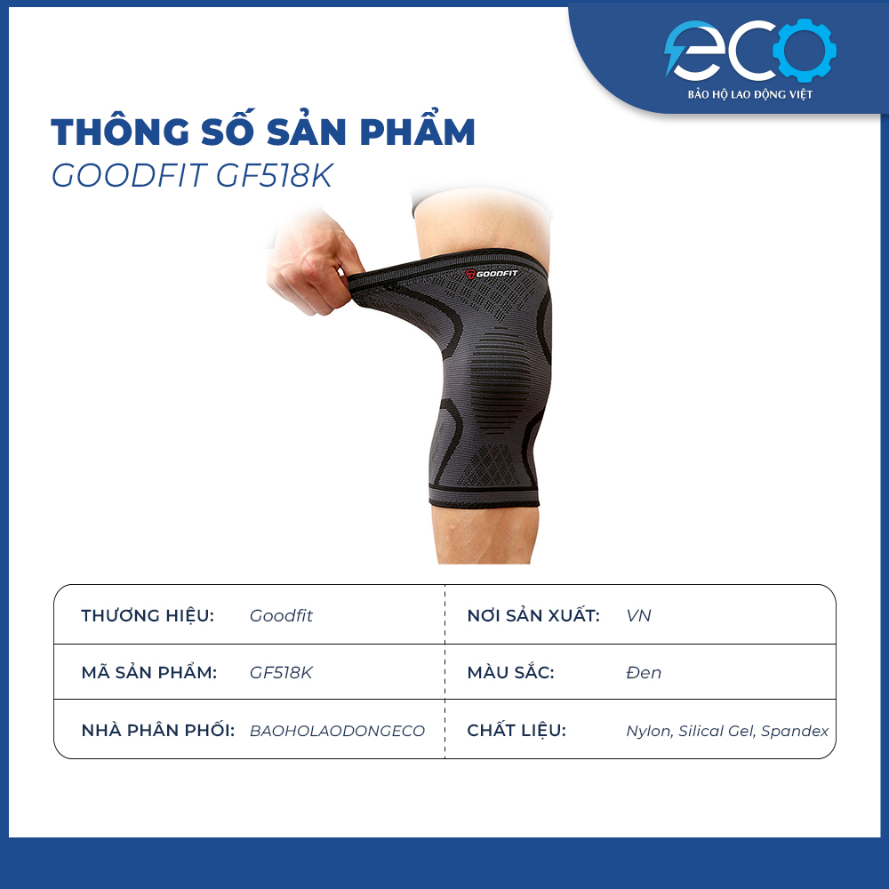 Băng gối, bó gối thể thao đàn hồi GF518K GoodFit chính hãng
