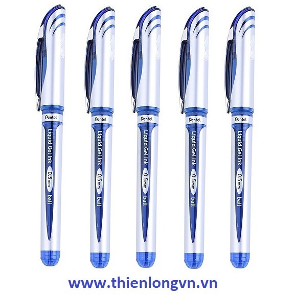 Combo 5 cây Bút nước ký  energel Pentel BLN55 mực xanh ngòi 0.5mm