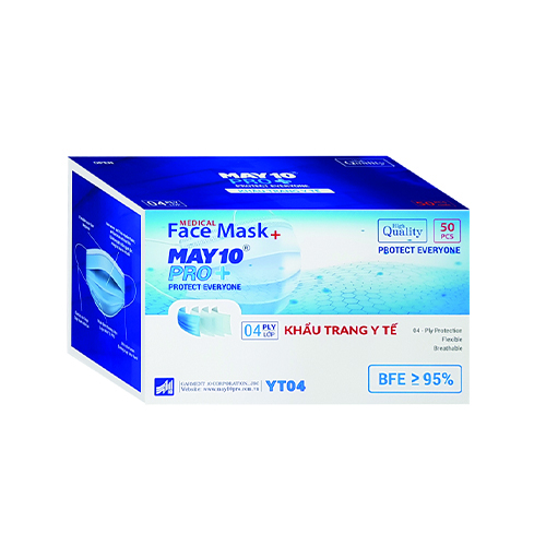 Khẩu trang y tế 4 lớp kháng khuẩn May 10 chính hãng