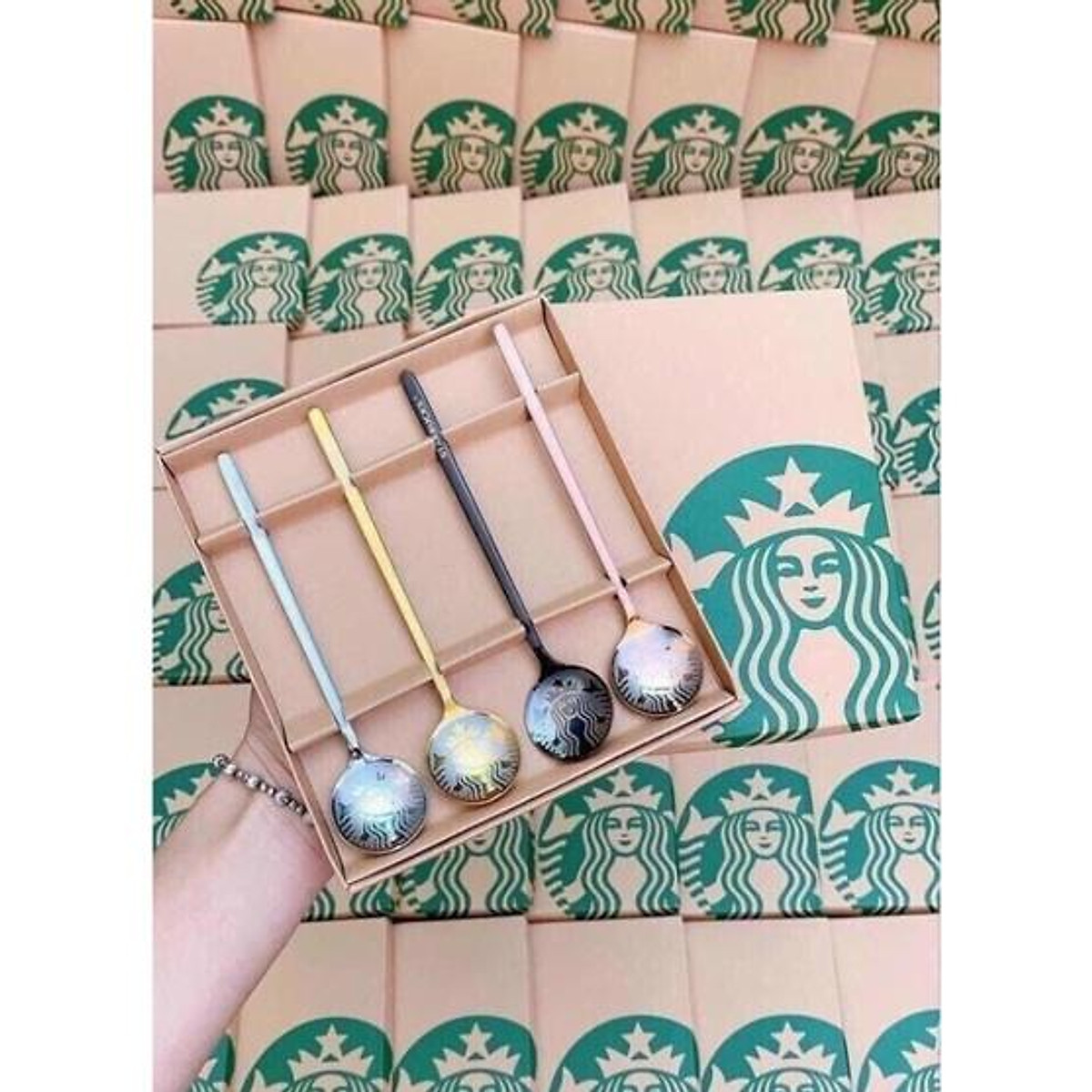 SET 4 THÌA INOX STARBUCKS CÓ HỘP ĐỰNG ĐI KÈM SANG TRỌNG