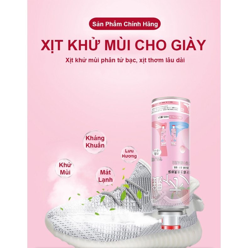 Lọ/Bình/Chai Xịt Khử Mùi Giày Công Nghệ NANO BẠC Mùi Dịu Nhẹ 260ml khử Mùi Hôi Dép Chân Tủ Giày Bình Sịt Khử mùi Giày