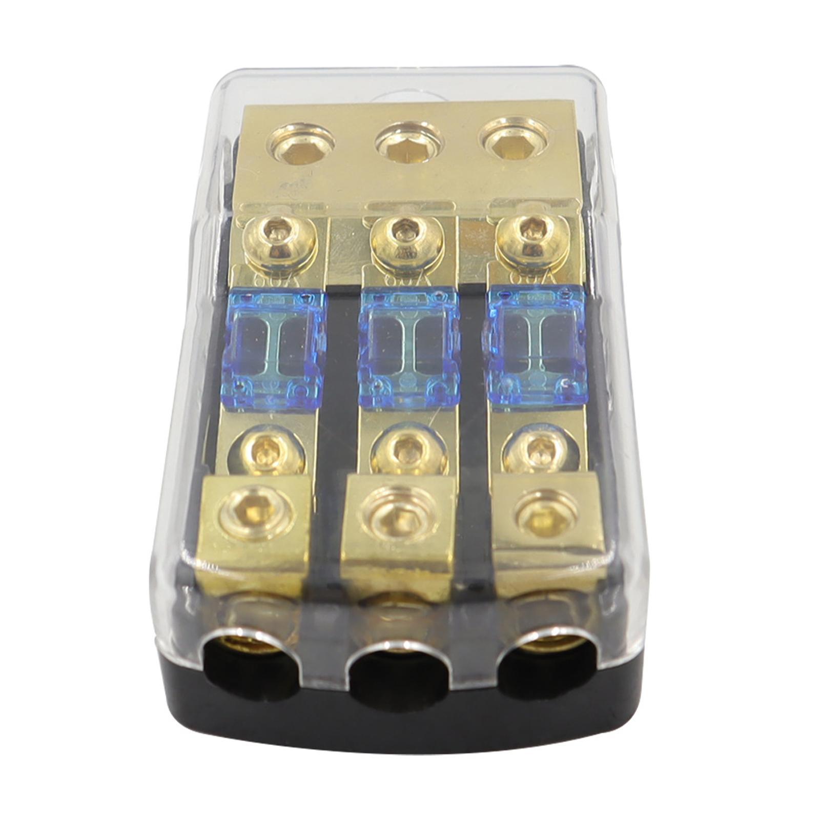 3 Way Fuse Holder Anl Fuse Box Quality 60A Zinc Alloy Replacement Easy to Install Car Accessories Fuse Distribution Block for Car Audio